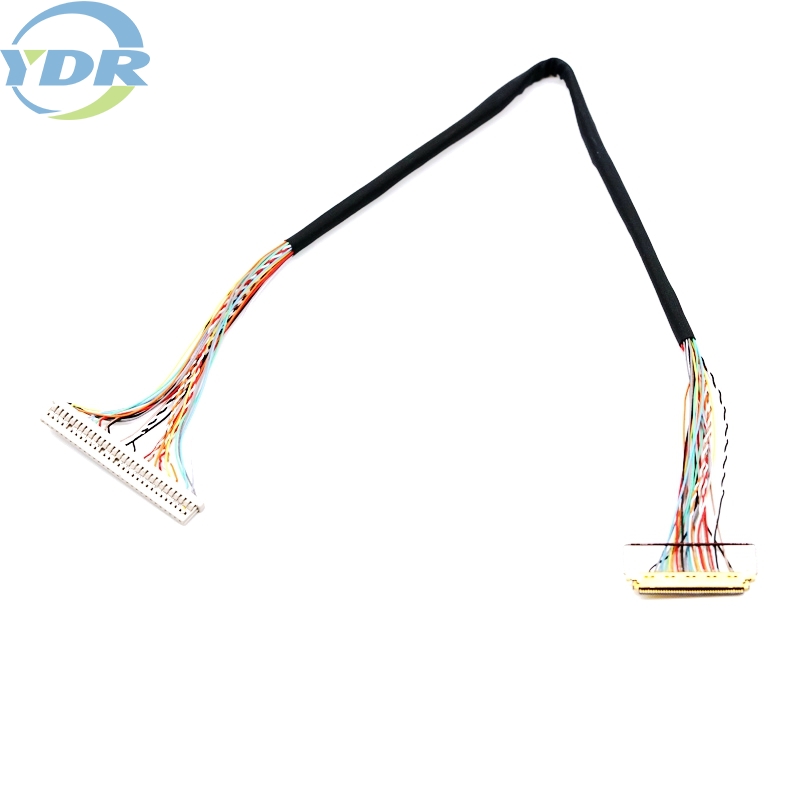 DF14-30P-1.25H LVDS LCD Screen Display Cable 30Pin Twisted Pair untuk TV Computer disesuaikan